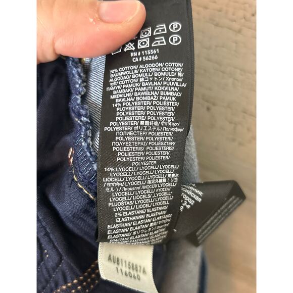 7 For All Mankind Womens 30 Kimmie Crop Blue Denim Jeans Whisker Faded Pant - Picture 9 of 9